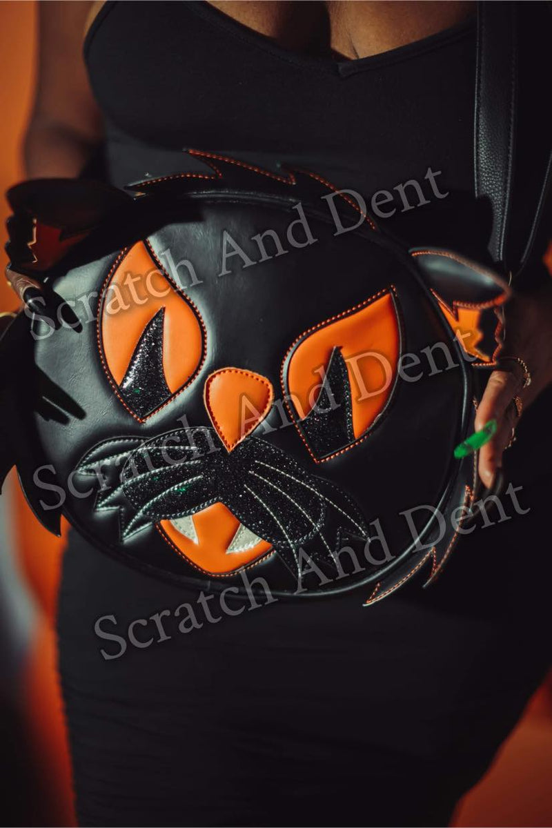 SCRATCH AND DENT Pumpkin Kult Cat Face Bag Love Pain and Stitches