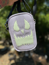 Load image into Gallery viewer, Handcrafted: Side Bag Lavender and Glow-in-the-Dark White