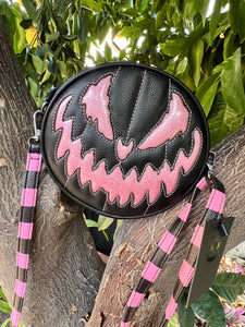 Pumpkin Kult: Bad Baby- Black and Pink Glitter Pumpkin Bag