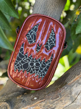 Load image into Gallery viewer, Handcrafted: Side Bag Red Glitter and Glow in the dark spiderweb fabric