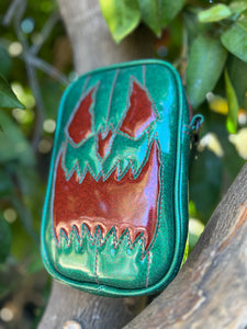 Handcrafted: Side Bag Green glitter Red Glitter