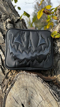 Load image into Gallery viewer, Handcrafted Square Horror Business bag Black and Glitter Black