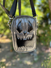 Load image into Gallery viewer, Handcrafted: Side Bag Grey Glitter and black low shine