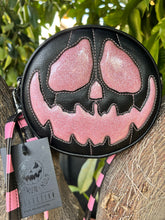 Load image into Gallery viewer, Pumpkin Kult: Bad Baby- Black and Pink Glitter Pumpkin Bag