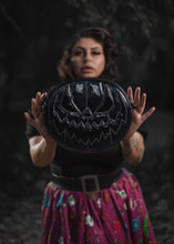 Load image into Gallery viewer, Pumpkin Kult : Large Crypt dual bag Black Glitter and Patent black