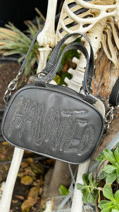 Handcrafted Mini Haunted Handbag Grey and glitter grey