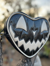 Load image into Gallery viewer, Handcrafted: Small Meanie heart Glitter Black and Glitter white-