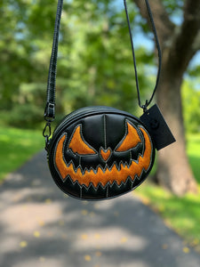 Pumpkin Kult : Small Crypt crossbody bag black and glitter Orange