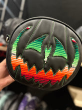 Load image into Gallery viewer, Handcrafted Pumpkin King bag Black with Serape print