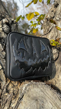 Load image into Gallery viewer, Handcrafted Square Horror Business bag Black and Glitter Black