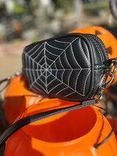 Load image into Gallery viewer, Handcrafted Belt bag : Black and white spiderwebs