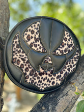 Load image into Gallery viewer, Handcrafted Small Bat mouth Black and Cheetah fuzzy fabric face