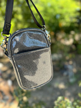 Load image into Gallery viewer, Handcrafted: Side Bag Grey Glitter and black low shine