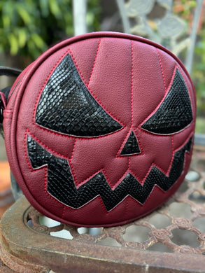 Hand Crafted : Mean Face Pumpkin Wine and Black Snake skin