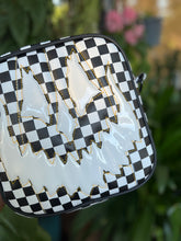 Load image into Gallery viewer, Handcrafted Square Trickster Pumpkin Checkered black and white and Patent white