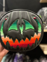 Load image into Gallery viewer, Handcrafted Pumpkin King bag Black with Serape print