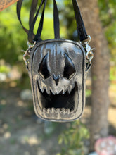 Load image into Gallery viewer, Handcrafted: Side Bag Grey Glitter and black low shine