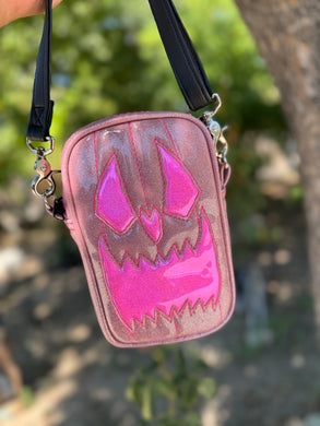 Handcrafted: Side Bag Pink Glitter and Pink high shine glitter