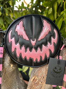 Pumpkin Kult: Bad Baby- Black and Pink Glitter Pumpkin Bag