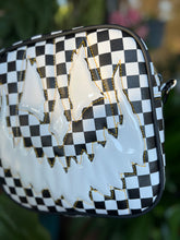 Load image into Gallery viewer, Handcrafted Square Trickster Pumpkin Checkered black and white and Patent white