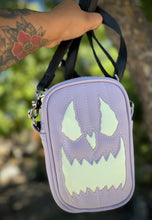 Load image into Gallery viewer, Handcrafted: Side Bag Lavender and Glow-in-the-Dark White