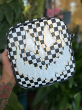 Load image into Gallery viewer, Handcrafted Square Trickster Pumpkin Checkered black and white and Patent white