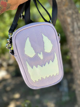 Load image into Gallery viewer, Handcrafted: Side Bag Lavender and Glow-in-the-Dark White