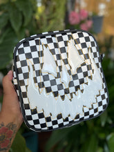 Load image into Gallery viewer, Handcrafted Square Trickster Pumpkin Checkered black and white and Patent white