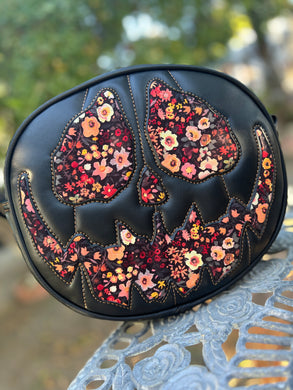 Handcrafted : Unfortunate soul Black with Autumn Flowers