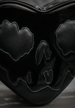 Load image into Gallery viewer, All black heart handbag with patent black goo