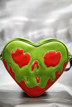 Load image into Gallery viewer, large Poisonous heart bag is made with red glitter and Green Goo