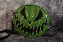 Load image into Gallery viewer, Handcrafted Bad Company bag: Green Glitter &amp; Patent Black